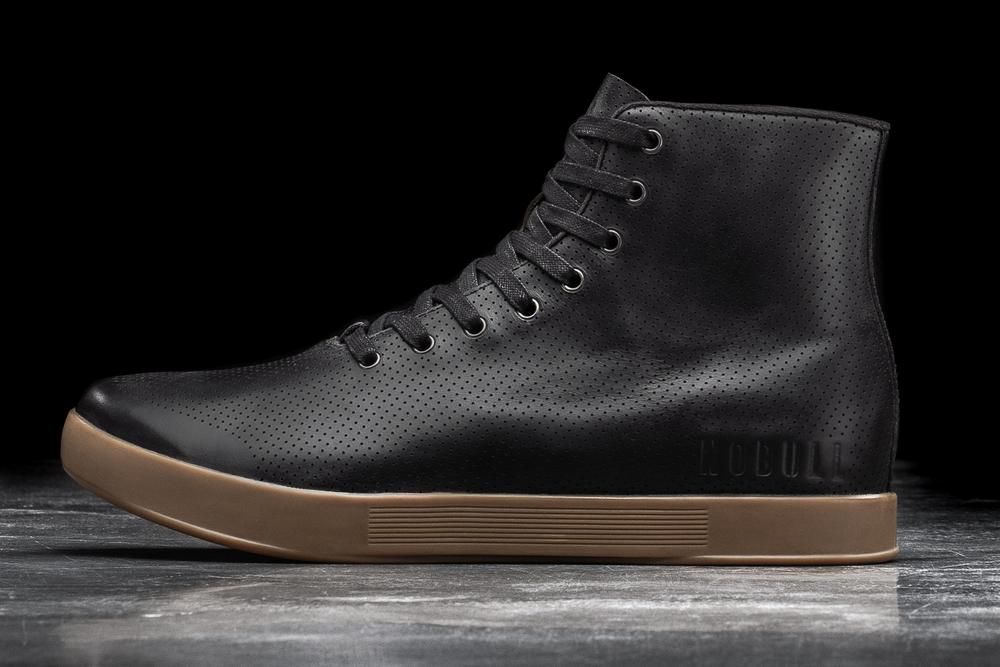 NOBULL High-Top Gum Leather Uzun Spor Ayakkabı Erkek - Siyah - Turkiye (RLP-796130)